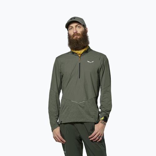 Лонгслів чоловічий Salewa Pedroc Dry Wind Half Zip Tee faded green