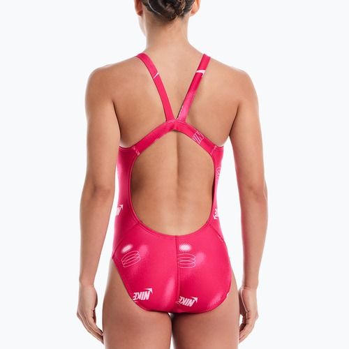 Купальник суцільний жіночий Nike Hydrastrong Fastback rush pink