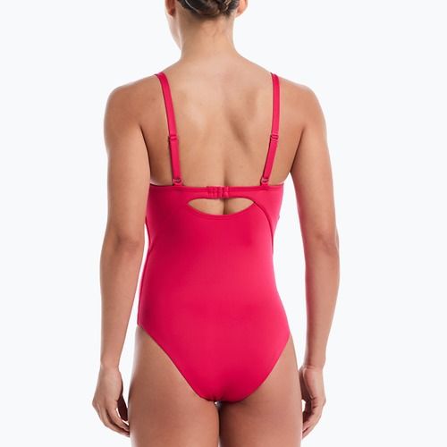 Купальник суцільний жіночий Nike Essential V-Neck rush pink