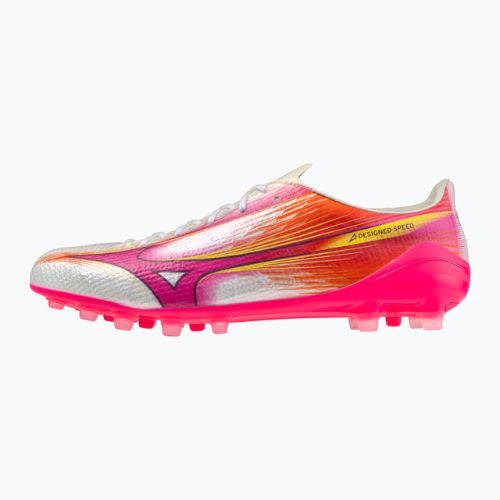 Кросівки футбольні Mizuno Alfa III Elite AG white/fuchsia purple