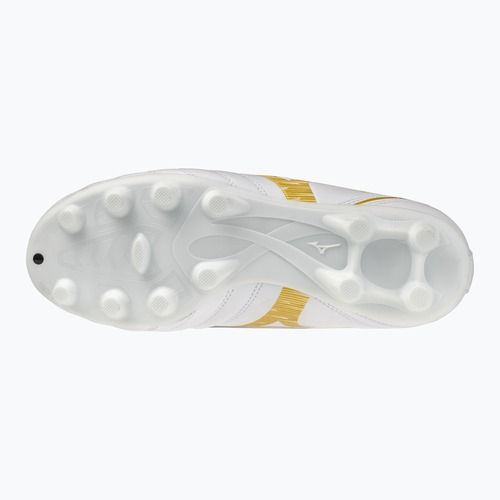 Кросівки футбольні дитячі Mizuno Monarcida Neo III Select FG white/mp gold