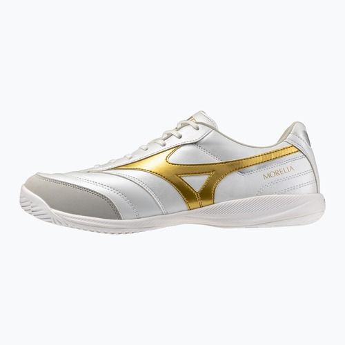 Кросівки футбольні Mizuno Morelia Sala Pro IN white/football gold/galaxy sil
