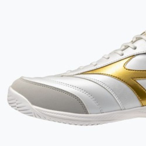Кросівки футбольні Mizuno Morelia Sala Pro IN white/football gold/galaxy sil