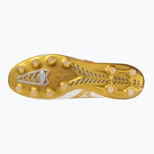 Кросівки футбольні Mizuno Morelia Neo IV Beta Elite FG white/mp gold/cool gray 3c