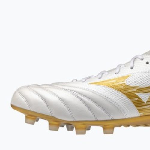 Кросівки футбольні Mizuno Morelia Neo IV Beta Elite FG white/mp gold/cool gray 3c