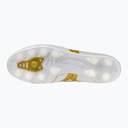 Кросівки футбольні Mizuno Morelia II Elite FG white/football gold/galaxy silver