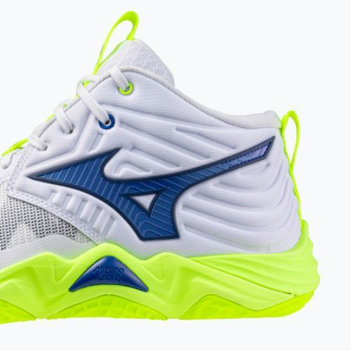 Кросівки волейбольні Mizuno Wave Momentum Elite Mid white/lightning yellow/dazzling blue