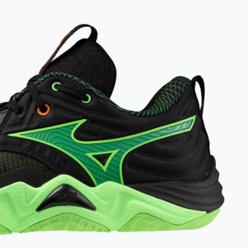Кросівки волейбольні Mizuno Wave Momentum Elite black/glowing apple/mandarin orange