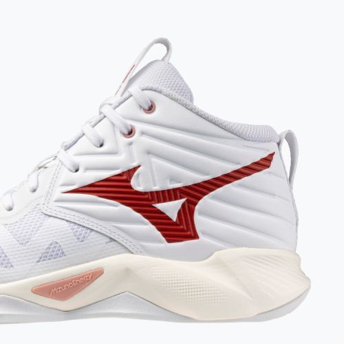 Кросівки волейбольні жіночі Mizuno Wave Momentum Pro Mid white/rose elegance/lava falls