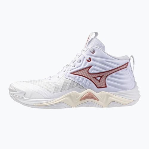 Кросівки волейбольні жіночі  Mizuno Wave Momentum Elite Mid white/rose elegance/lava falls