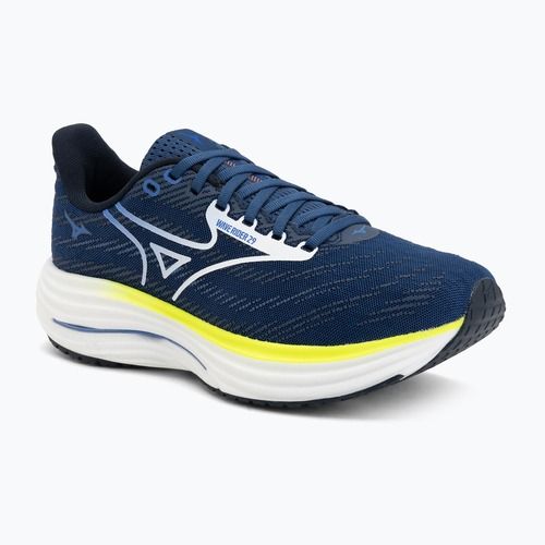 Кросівки для бігу чоловічі Mizuno Wave Rider 29 estate blue/white/lightning yellow