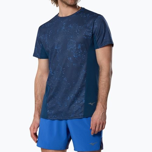 Футболка для бігу чоловіча  Mizuno Active DryAeroFlow Graphic estate blue