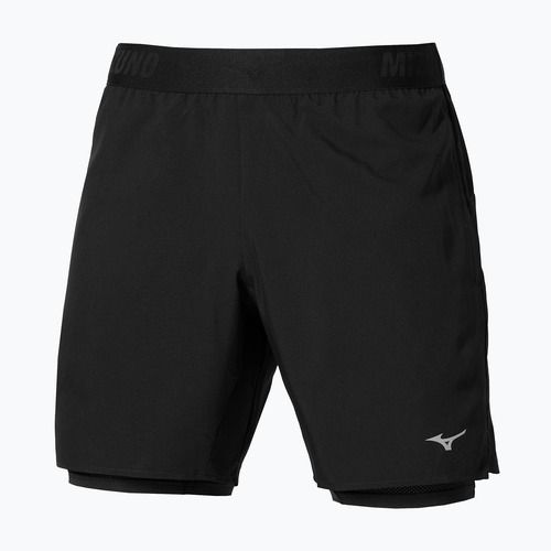 Шорти для бігу чоловічі Mizuno Core 7.5 Inches 2in1 black