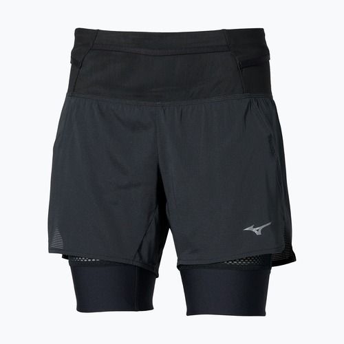 Шорти для бігу жіночі Mizuno Trail Multipocket 2in1 black