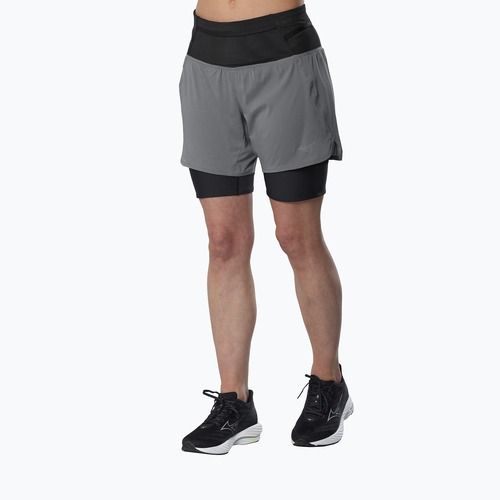 Шорти для бігу жіночі Mizuno Trail Multipocket 2in1 lava smoke