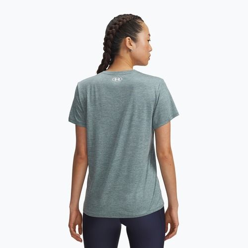 Футболка для тренувань жіноча Under Armour Tech V-Twist jasper blue/white
