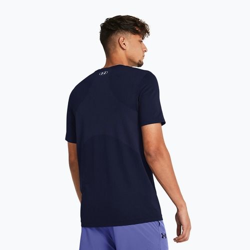 Футболка для тренувань чоловіча Under Armour Vanish Seamless midnight navy/mod gray
