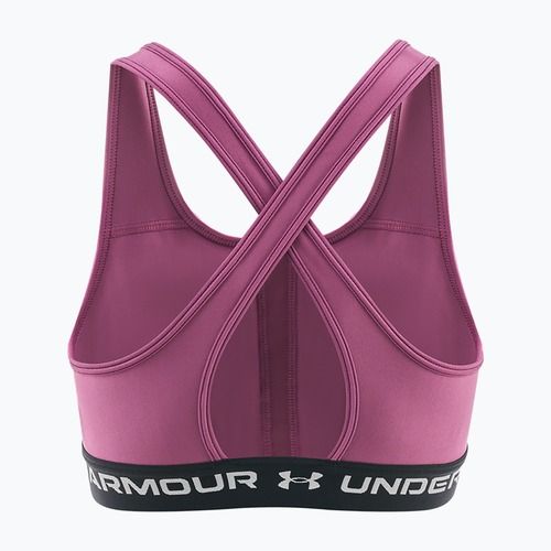 Бюстгальтер для тренувань Under Armour Crossback Mid fuchsia dusk/black/white