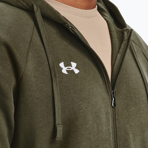 Кофта чоловіча Under Armour Rival Fleece FZ Hoodie marine dd green/white