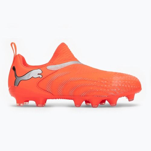 Кросівки футбольні дитячі PUMA Future 9 Match LL FG/AG Jr glowing red/puma white/puma black/puma silver