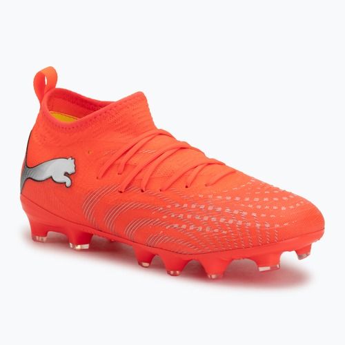 Кросівки футбольні дитячі PUMA Future 9 Match FG/AG Jr glowing red/puma white/puma black/puma silver