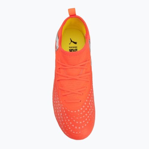 Кросівки футбольні дитячі PUMA Future 9 Match FG/AG Jr glowing red/puma white/puma black/puma silver