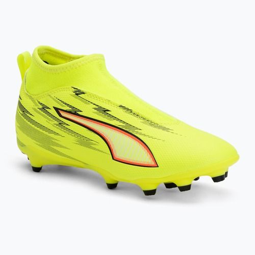 Кросівки футбольні дитячі PUMA Ultra 6 Match+ LL FG/AG Jr yellow alert/puma black/glowing red/lime squeeze