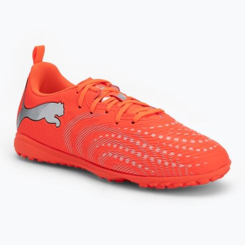 Кросівки футбольні дитячі PUMA Future 9 Play TT Jr glowing red/puma white/puma black/puma silver