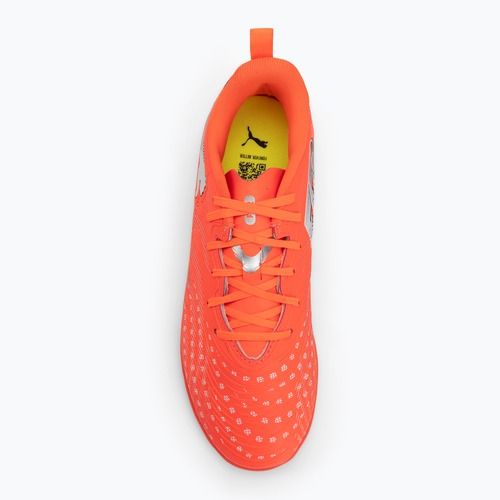 Кросівки футбольні дитячі PUMA Future 9 Play IT Jr glowing red/puma white/puma black/puma silver