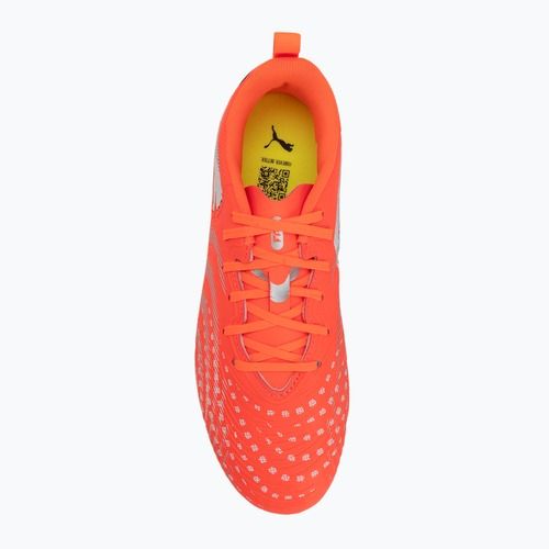 Кросівки футбольні дитячі PUMA Future 9 Play FG/AG Jr glowing red/puma white/puma black/puma silver