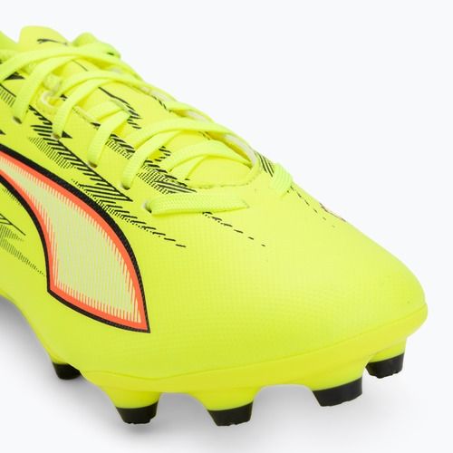 Кросівки футбольні дитячі PUMA Ultra 6 Play FG/AG Jr yellow alert/puma black/glowing red/lime squeeze