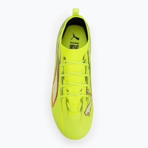 Кросівки футбольні дитячі PUMA Ultra 6 Pro Jr FG/AG yellow alert/puma black/glowing red/lime squeeze