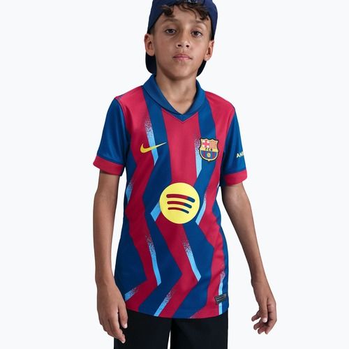 Футболка футбольна дитяча Nike FC Barcelona 2025/26 Stadium Fourth gym blue/gym blue/salsa red/opti yellow