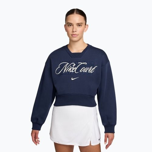 Кофта жіноча Nike Court Collection French Terry Crew Neck midnight navy/sail