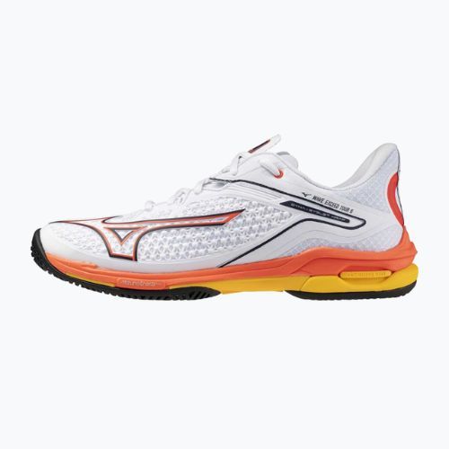 Кросівки тенісні чоловічі Mizuno Wave Exceed Tour 6 AC white/fiery coral 2/citrus