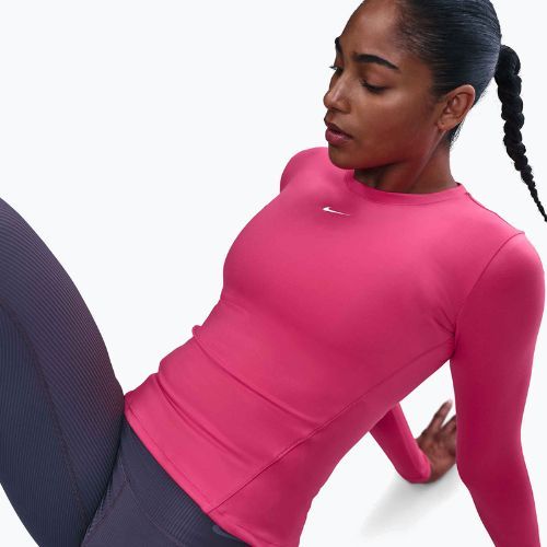 Жіночий лонгслів Nike One Fitted Dri-Fit rush pink/white