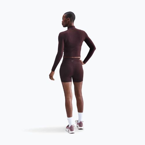 Жіночий лонгслів Nike One Fitted Dri-Fit 1/4 Zip Mid Layer burgundy crush/white