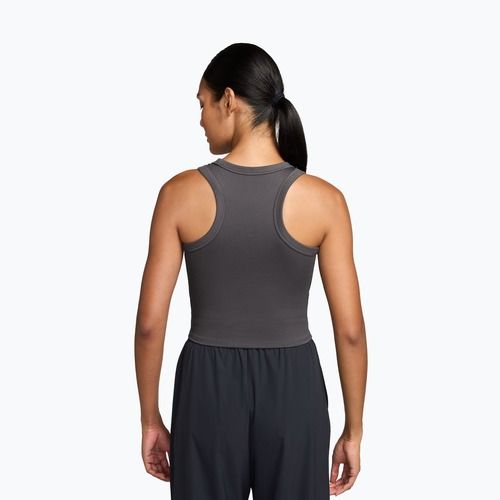 Футболка жіноча Nike One Fitted Dri-Fit Cropped Tank thunder grey/white