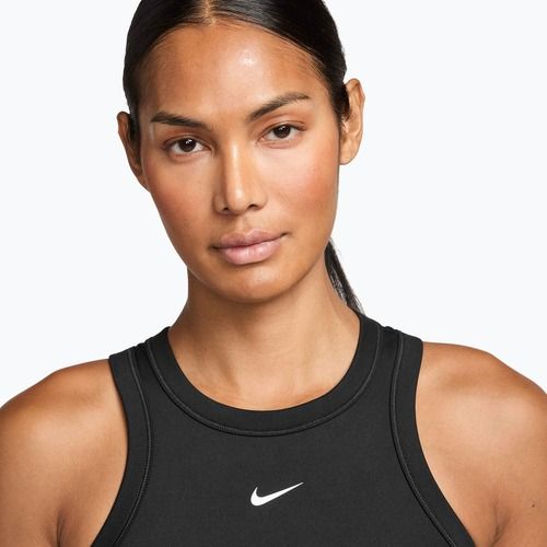 Футболка жіноча Nike One Fitted Dri-Fit Cropped Tank thunder black/white