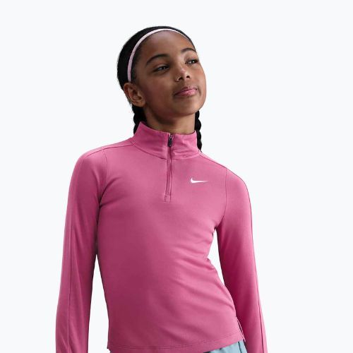 Лонгслів для тренувань дитячий Nike Dri-Fit 1/4 Zip sweet beet/white
