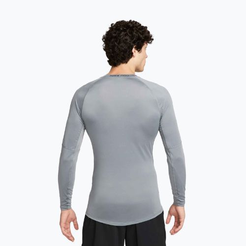 Лонгслів для тренувань чоловічий Nike Pro Dri-Fit Tight Fitness smoke grey/black