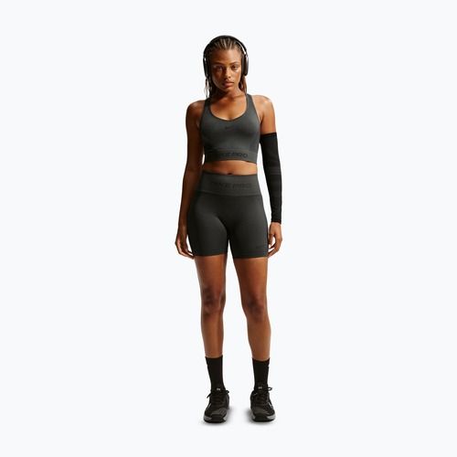 Spodenki damskie Nike Pro Seamless High-Waisted Biker 5" dark smoke grey