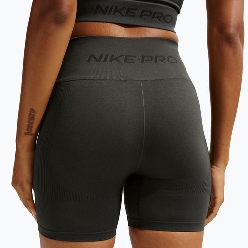 Шорти жіночі Nike Pro Seamless High-Waisted Biker 5" dark smoke grey
