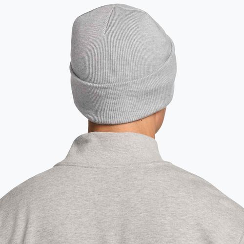 Шапка зимова Nike Peak Swoosh Beanie dark grey heather/white