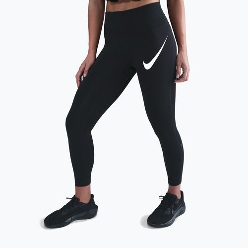 Легінси для бігу жіночі Nike Tempo Swoosh Run High-Waisted 7/8 black/white