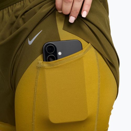 Жіночі шорти для бігу Nike Swift Mid-Rise 2in1 olive flak/peat moss