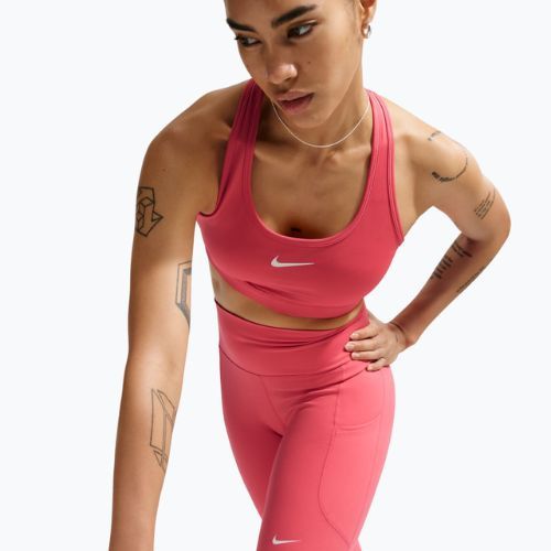 Бюстгальтер для тренувань Nike Swoosh Medium Support sea coral/white