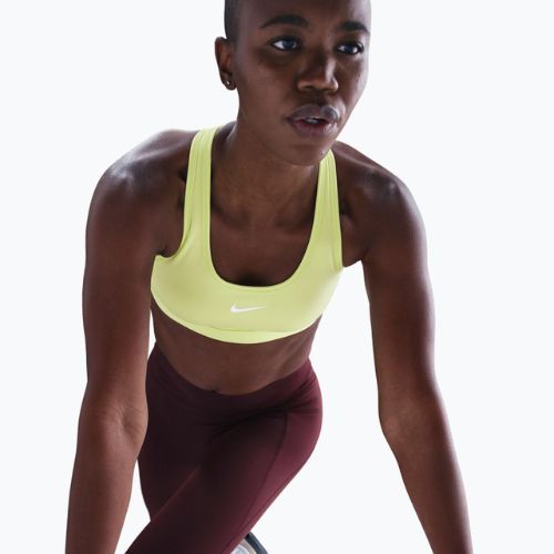 Тренувальний бюстгальтер Nike Swoosh Medium Support light lemon twist/stone mauve/white