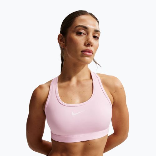 Бюстгальтер для тренувань Nike Swoosh Medium Support pink foam/stone mauve/white