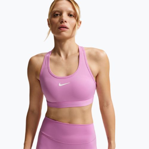 Тренувальний бюстгальтер Nike Swoosh Medium Support light magenta/white